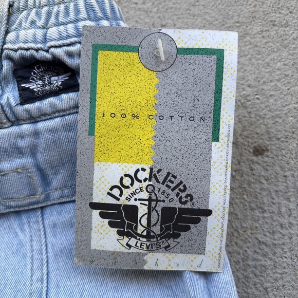 Deadstock 90s Dockers Jeans 30x32 Pleated Denim Levi’s Baggy Acid Wash Vintage - Picture 15 of 15